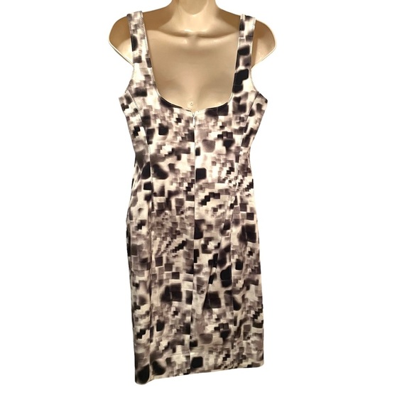 Nicole Miller Artelier Dress Tank black gray white Abstract Print Size 10 - Picture 7 of 8